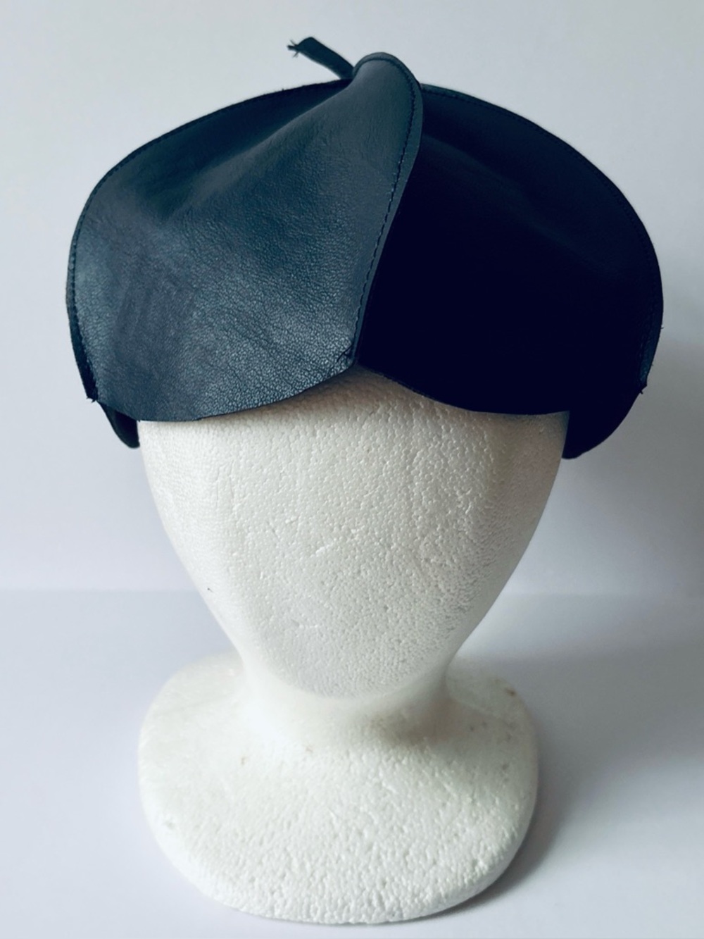 Handmade leather beret hat